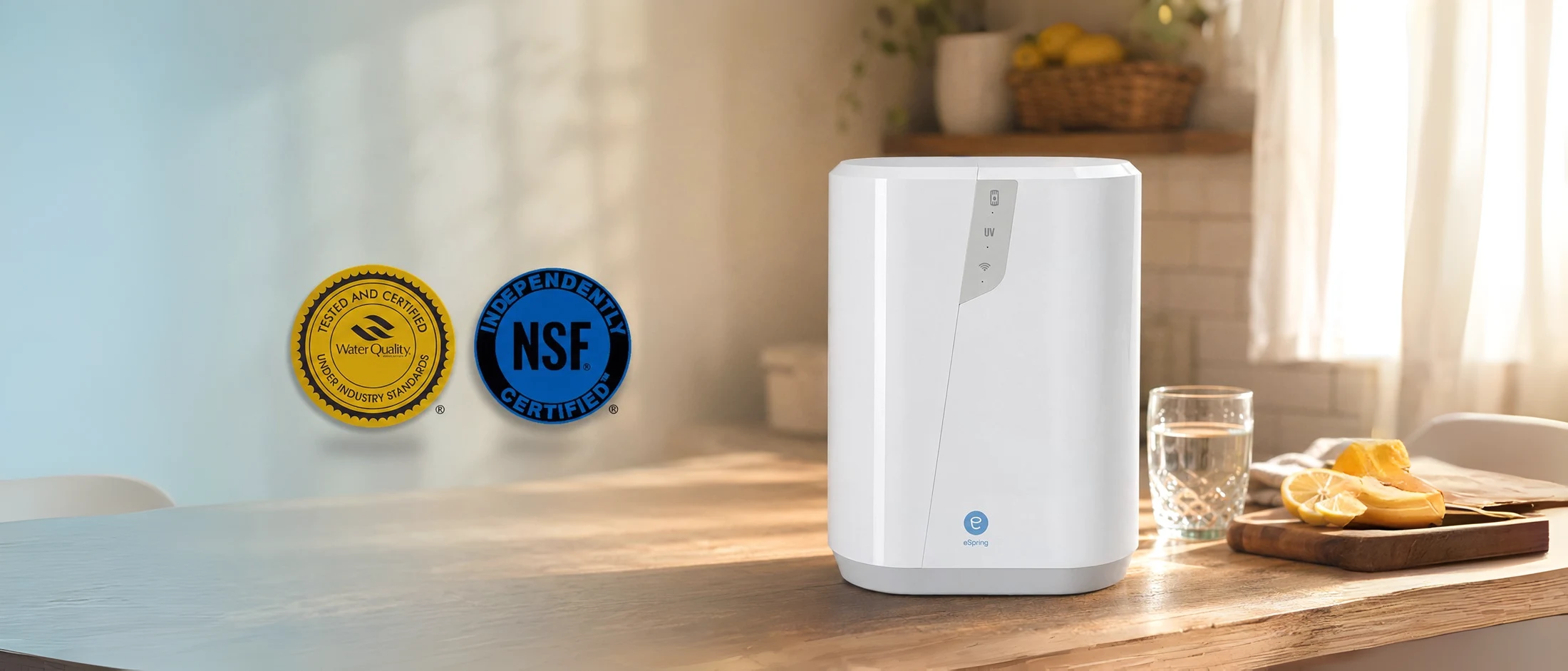 eSpring + WQA Gold Seal + NSF Independently Certified